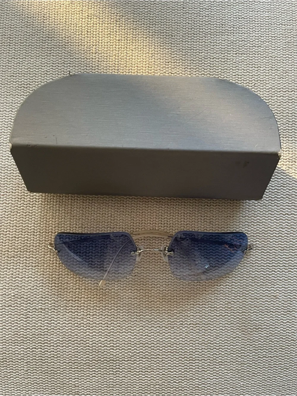 Oliver Peoples Takahiromiyashita The Soloist Blue Rimless Sunglasses *RARE*
